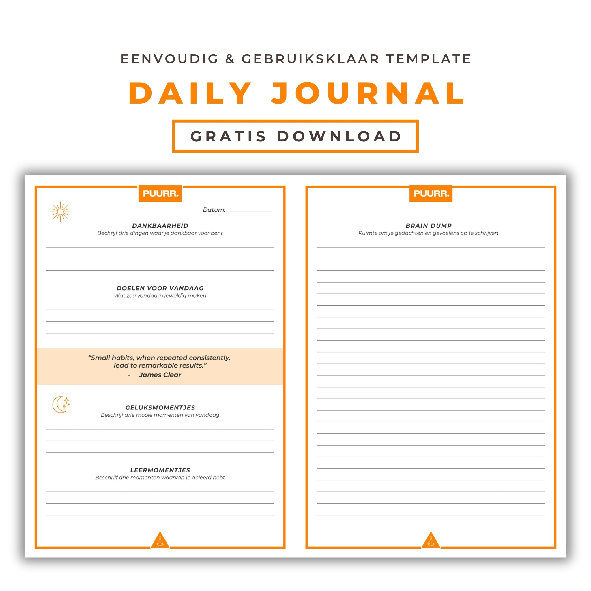 Daily Journal Met Braindump A4 - Gratis Download - PUURR.
