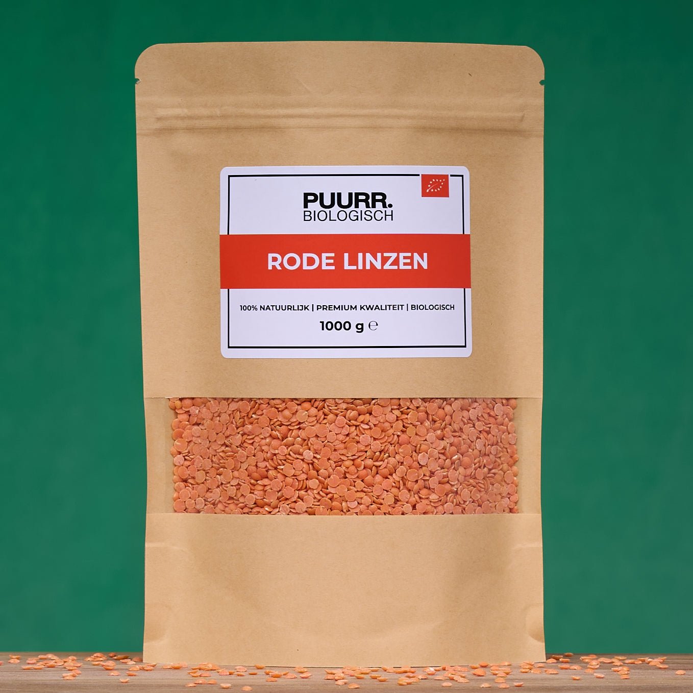 Premium Biologische Rode Linzen - 1 Kg - PUURR.